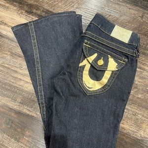 NWT True Religion Joey Gold Foil sz 27